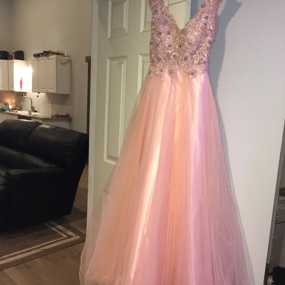 Long pink prom dress -